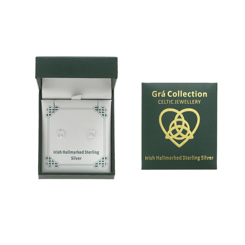 Grá Collection Plain Claddagh Earrings Sterling Silver